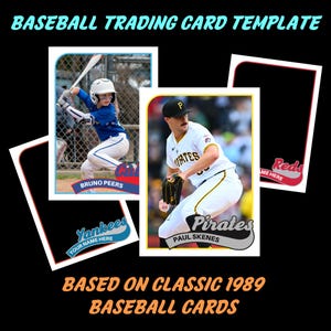 Vintage Classic Baseball Trading Card Template | 1989 Sports Collectibles Canva Template | All 30 Teams Editable Trading Cards DIY Gifts Art