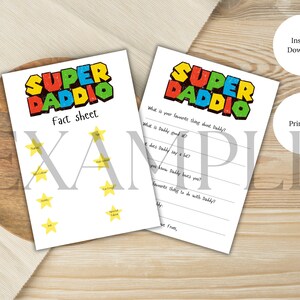 Vaderdag afdrukbaar, factsheet, alles over papa, A4, nr.1 papa, beste papa, instant download cadeau