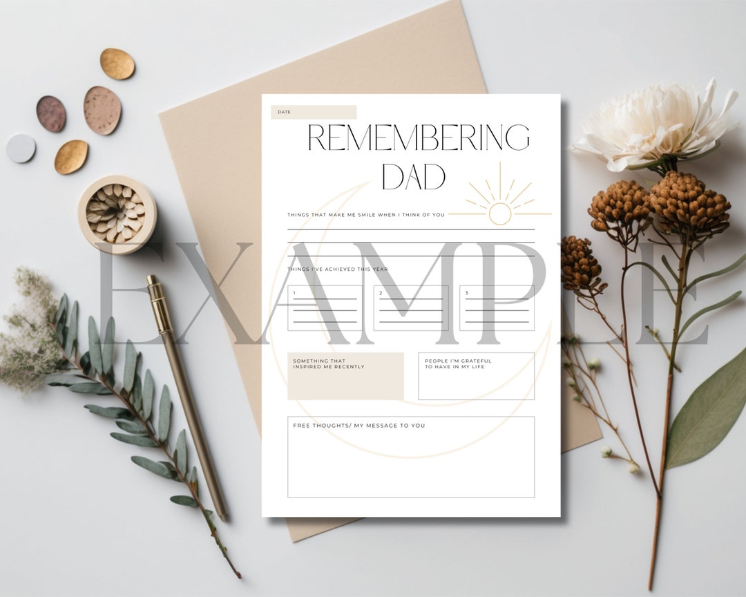 Father's Day Keepsake in Memory of Dad, for Dad in Heaven, Not ...