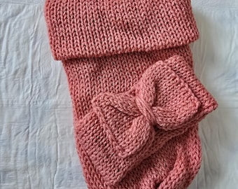 Peach Baby Cocoon with Headband | Newborn Photo Prop | Handmade