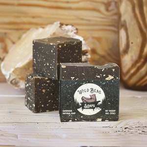Handmade Cold Process Soap, Pine Tar Bar Soap, Charcoal For Smooth Skin, Oat Exfoliant For Cleansing, 100% homemade with Natural Ingredients
