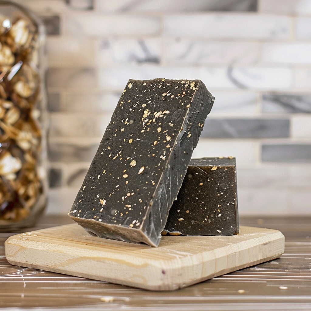 Handmade Cold Process Soap, Pine Tar Bar Soap, Charcoal for Smooth Skin