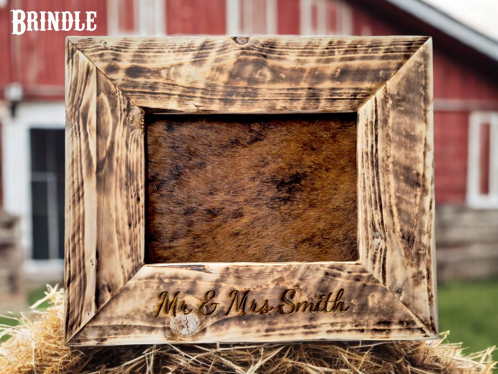 Cowhide Wedding Branding Frame With Genuine Cowhide Insert - Handmade ...