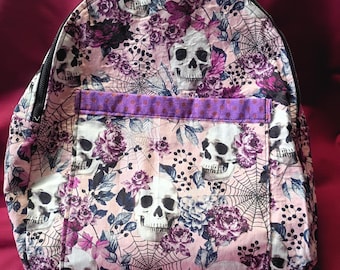 Oplp Skull & Floral Large Capacity Backpack - Lightweight Laptop Bag, School, Travel Daypack - View #7