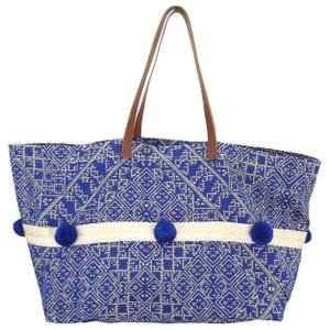 Kreta Beach Bag - Blue/Nature