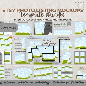 200+ Etsy Photo Listing Mockup Template, Canva Mockup Editable Template, Listing Mockups PLR
