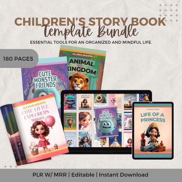 Children's Story books & Ebook Template, Kids Books, Editable kids Ebook, PLR, Editable in Canva, Ebook Template