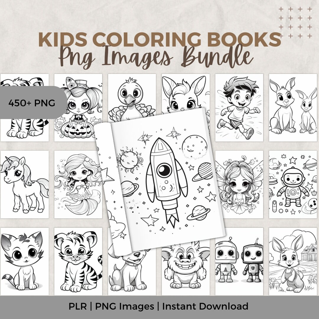Coloring Book for Kids, Activity Books, PLR, MRR, Printable Coloring ...