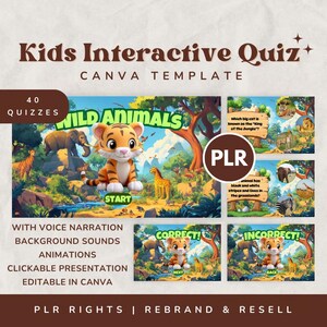 canva template, kids' interactive quizzes, kids game, quiz time