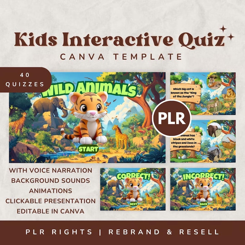canva template, kids' interactive quizzes, kids game, quiz time