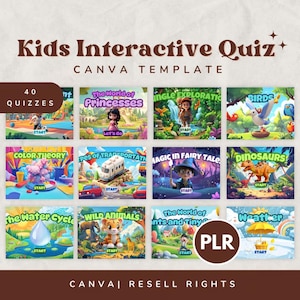 canva template, kids' interactive quizzes, kids game, quiz time