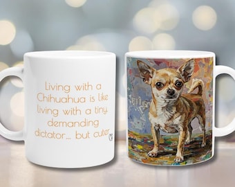 Taza de Chihuahua / Regalos para amantes de los perros / Tazas de café / Regalos de Chihuahua / Tazas únicas para perros