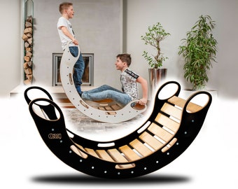 Montessori Wooden Rocker - 3 Sizes & 4 Colors, Creative Rocking Toy, Climbing Board, Multifunctional Children's Play Equipment, Perfect gift