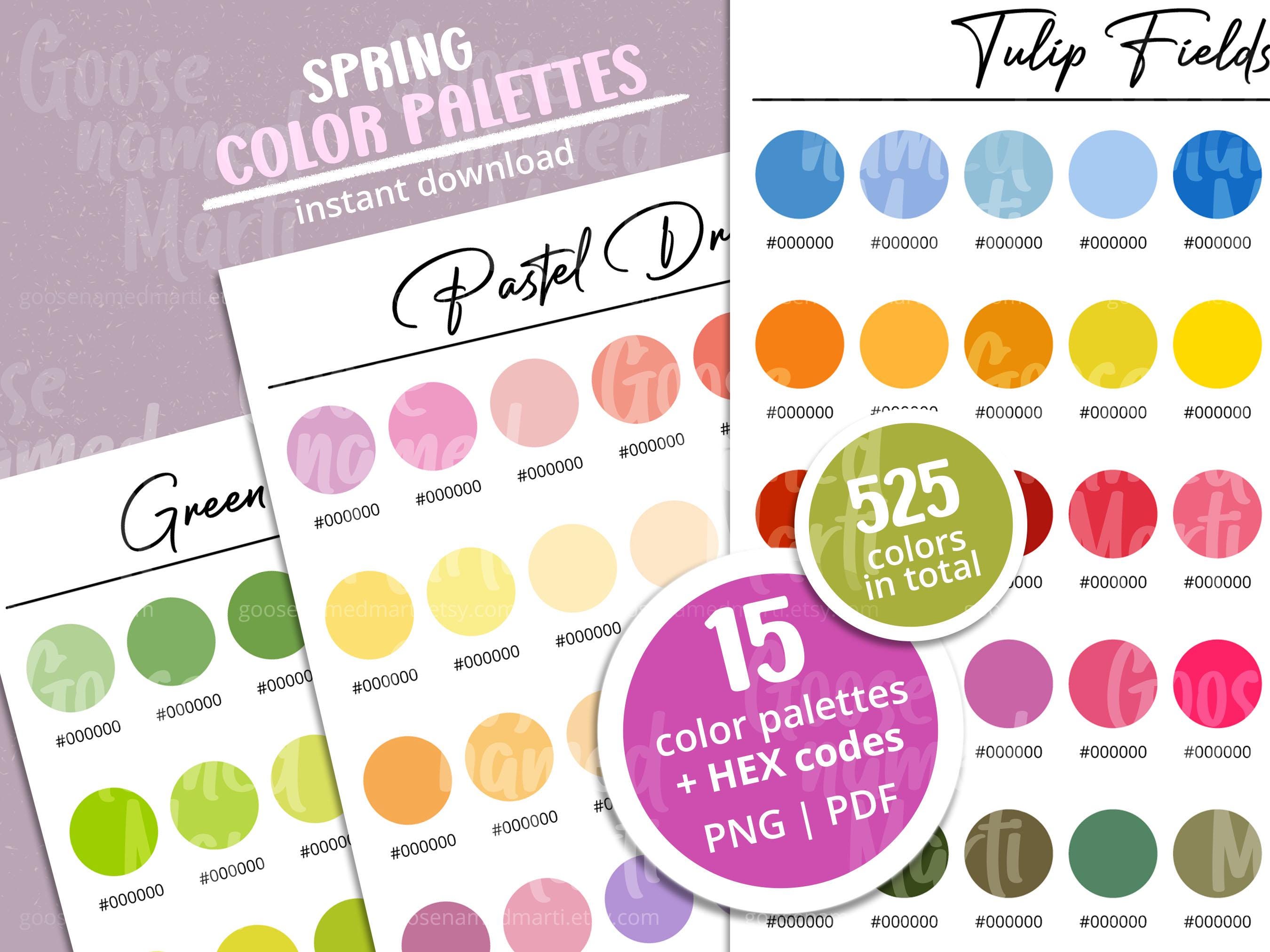 Seasonal Spring Color Palettes, Various Color Schemes, Color Chart, HEX ...