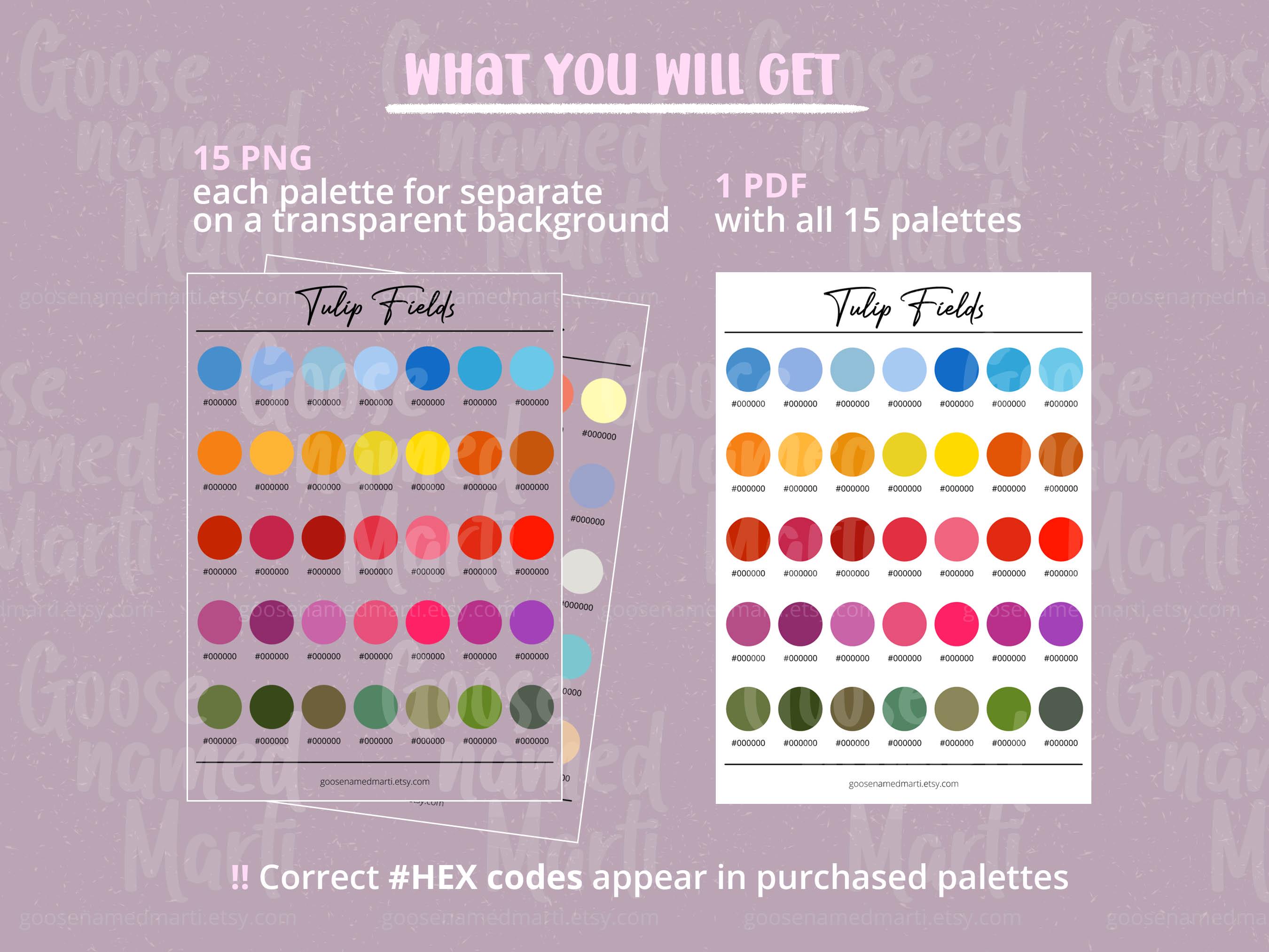 Seasonal Spring Color Palettes, Various Color Schemes, Color Chart, HEX ...