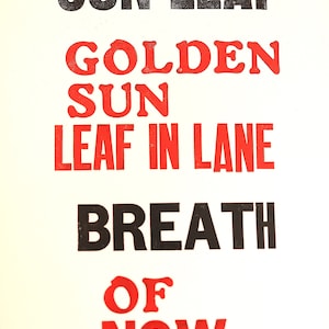 Sun Leaf - Handcrafted Letterpress Print