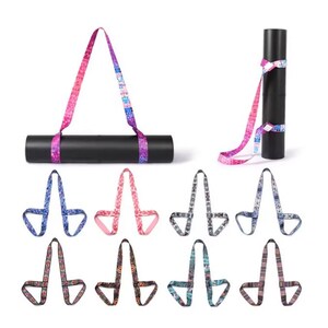 May include: A set of 10 colourful yoga mat straps with a variety of patterns. The straps are made of a durable material and are designed to make carrying your yoga mat easy and convenient.