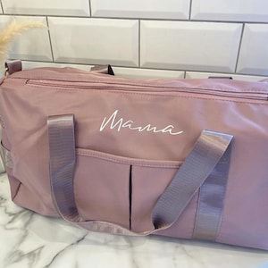Personalisierter benutzerdefinierter Duffel großer Krankenhaus Wochenendtasche mit Fächern verschiedene Farben Geburtstag Babyparty Mutter Geschenk