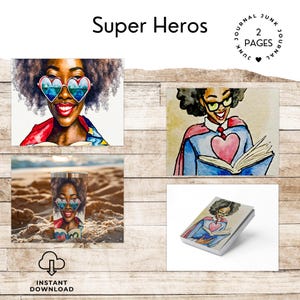 POC Weibliche Bibliothek Superheldin, reproduziert von originalen Kunstwerk, perfekt für Buchcover, Broschüre, Scrapbooking, Journaling, Ziele-Setting