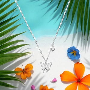 Trendy Butterfly Cross Necklace for Women – Fashion Link Chain Jewelry, Mood Pendant, Party Gift