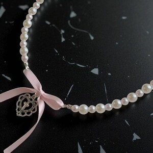 Cute Heart Pearl Choker Necklace for Women – Romantic Party Jewelry, Beaded Simulated Pearl Accessory