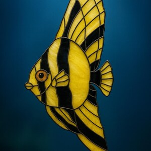 Stained Glass Batfish Pattern, Digital Download, Fish Pattern, Suncatcher