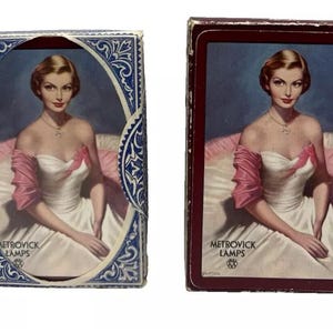 VINTAGE PLAYING Cards Duty Sealed METROVICK Lamps Advert