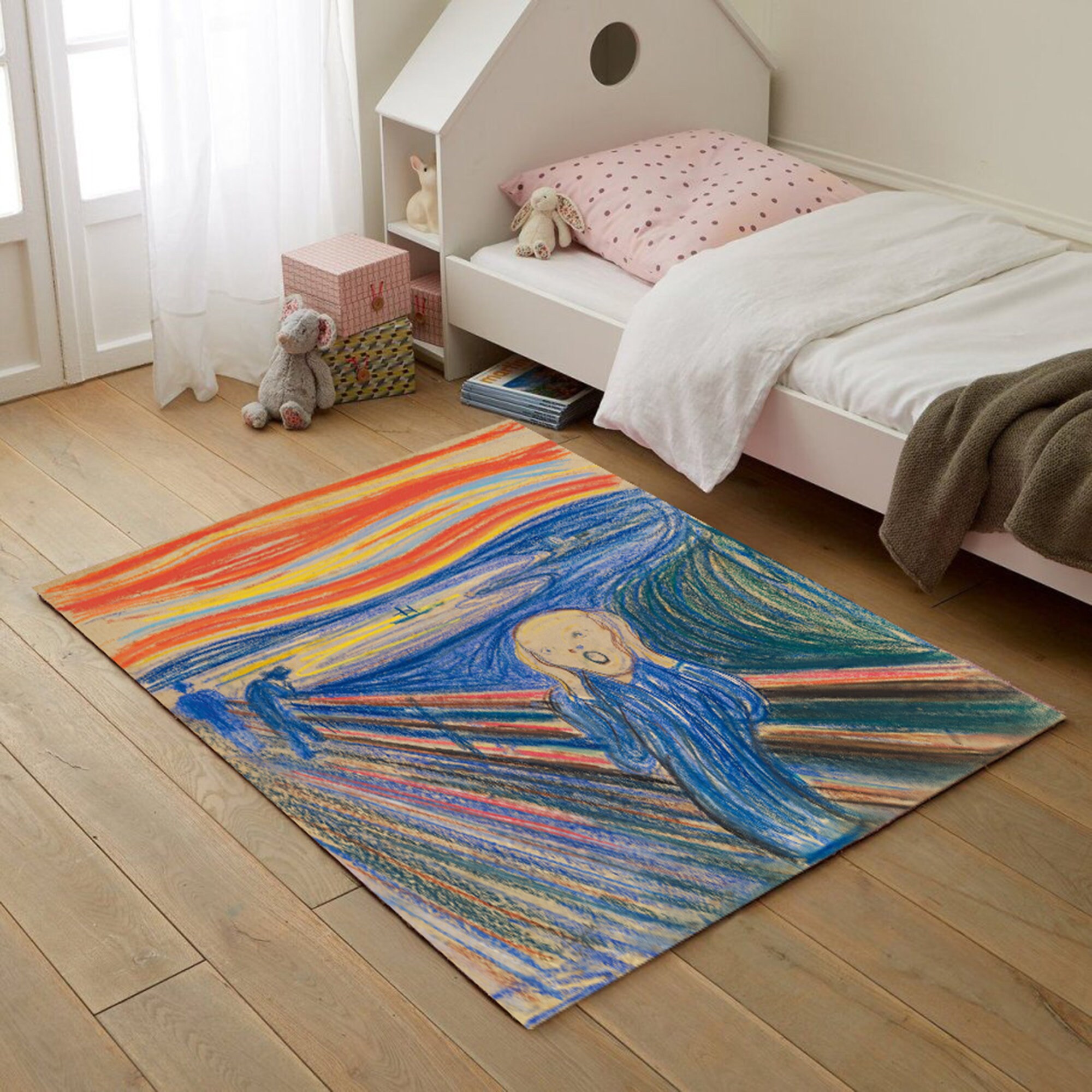 Edvard Munch Scream Pastel Rug,artwork Themed Rug,living Room Rug,kids