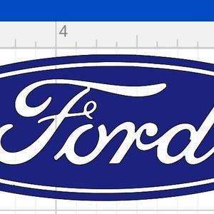 Ford Logo Vinyl Decal, UV Resistant Car Sticker (9in x 3.63in)