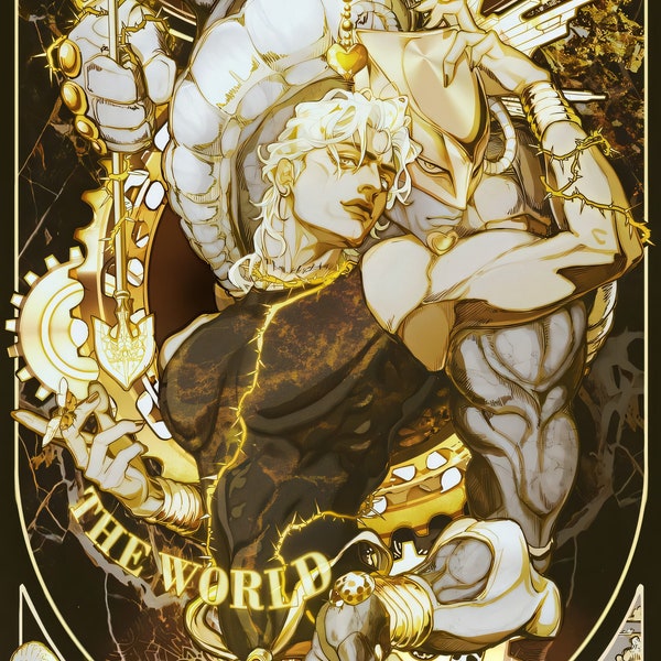 JoJo's Bizarre Adventure Poster featuring Dio Brando - Embrace the menacing aura of this iconic villain in vibrant, detailed artwork