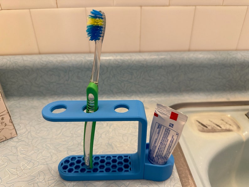Multi Toothbrush Holder with Toothpaste Holder 3D Printed image 1
