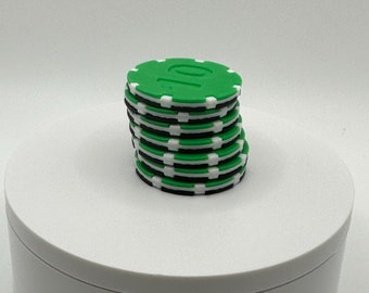 Three Color Customizable Poker Chip Set 3D Printed