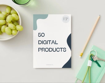 2024 BEST 50 Digitale Produkte Liste für ein passives Einkommen | Für Sie getan | Unbegrenzter Druck | A4 PDF + 5 Seiten