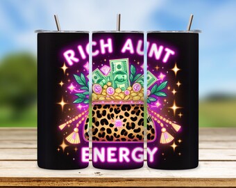Funny Aunt Energy 20oz Tumbler Wrap: Sublimation Design (Digital Download)