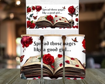 Spicy Book Lover 16oz Glass Can Wrap: Smut Reader PNG (Digital Download)