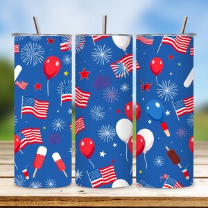 Patriotic Tumbler Wrap: 4th of July American Flag Design (Digital Download)