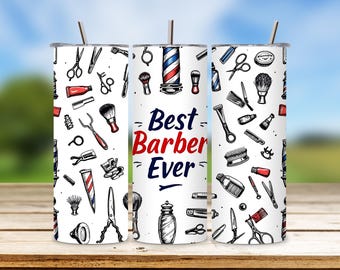 Barber Tumbler Wrap: Barbershop-sublimatieontwerp (digitale download)