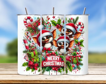 Gremlin Christmas Tumbler Wrap: Gizmo 20 Oz PNG (digital Download