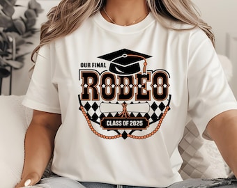 Clase final de rodeo de 2025 PNG: Diseño de graduación occidental (descarga digital)