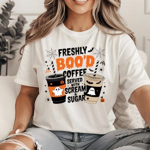 Freshly Boo’d Coffee PNG, Coffee PNG, Halloween PNG, Digital Design, Trendy Halloween Png, Shirt Design, Halloween Coffee Art, Digital Png