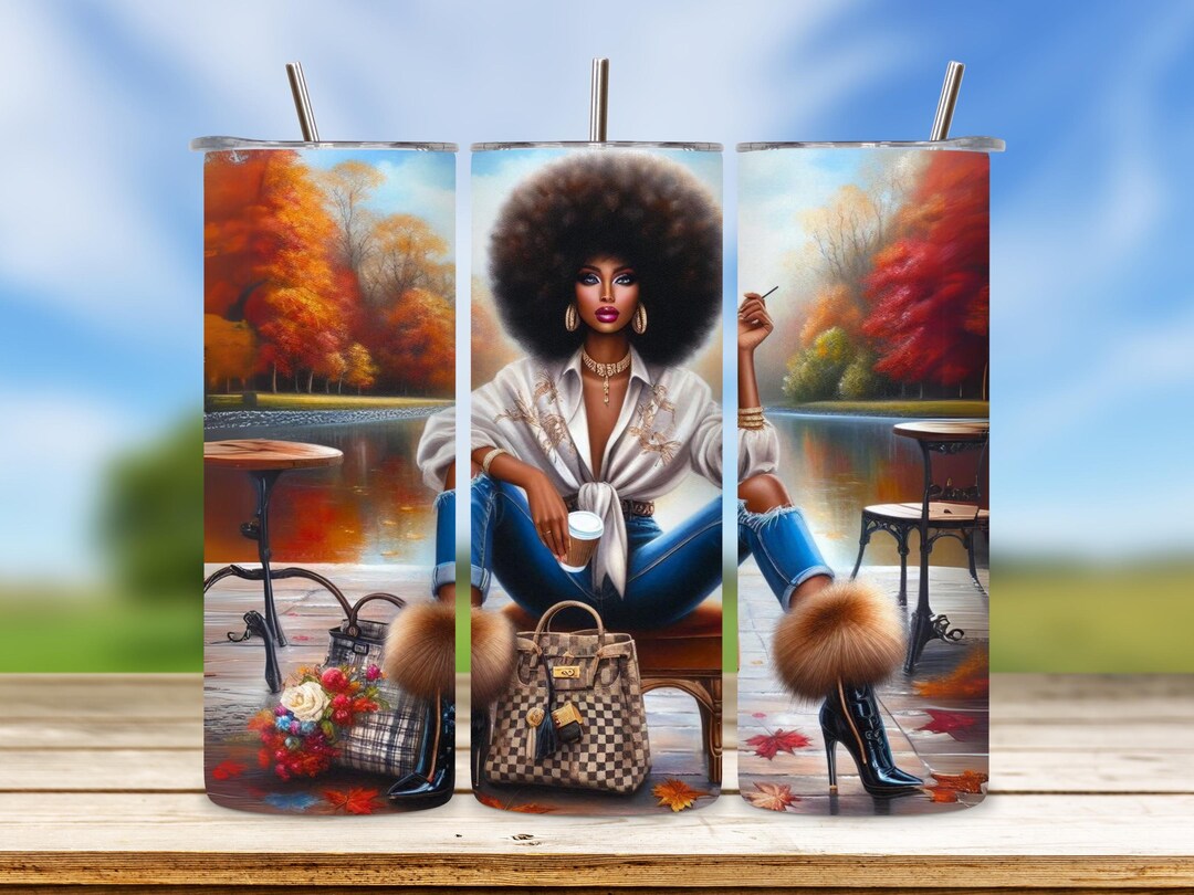 アフロウーマン オータムタンブラーラップ：20オンス スキニー昇華