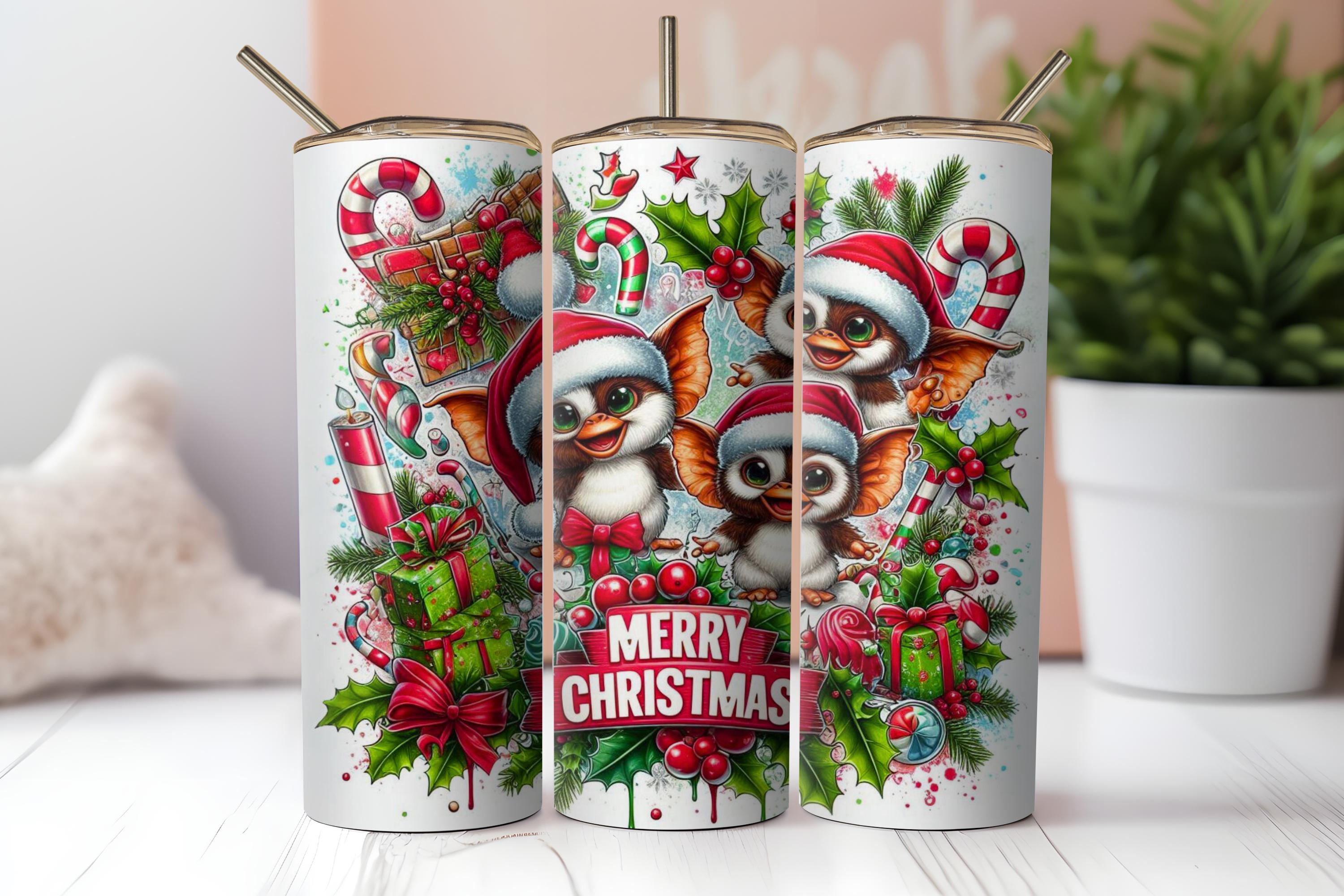 Gremlin Christmas Tumbler Wrap: Gizmo 20 Oz PNG (digital Download