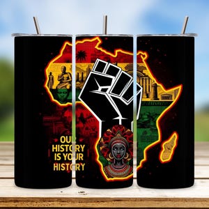 Schwarze Geschichte Monat Tumbler Wrap, afroamerikanisches Tumbler Design, 20 Unze Sublimation PNG, Feiern die schwarze Geschichte Tumbler Wrap, digitale Datei