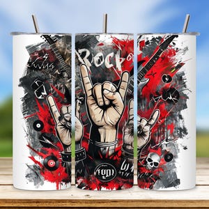 Rock Band Tumbler Wrap PNG, Heavy Metal Sublimation Design, Music Band Digital Download, 20 oz Skinny Tumbler Wrap, DIY Band Design