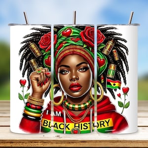 Black History Month Tumbler Wrap, Afro-Amerikaans Tumbler Design, 20oz sublimatie PNG, Vier Black History Tumbler Wrap, Digitaal bestand