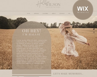 Fotografie-Vorlage von Wix – Boho-Website-Design, anpassbares Fotografen-Portfolio, Website für Hochzeitsfotografie, Logo inklusive