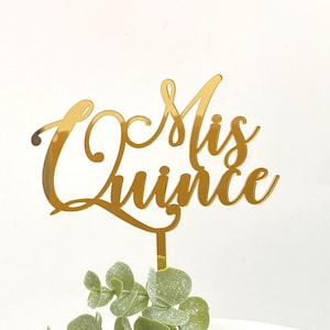 Mis Quince Cake Topper | Quinceañera 15th Birthday Party Decoration | Elegant Acrylic or Wood Topper for Sweet 15 Cake