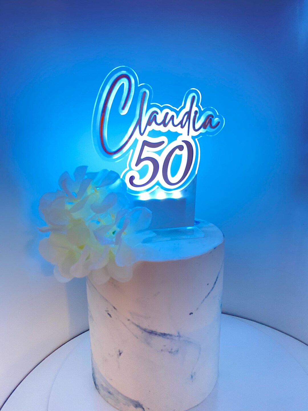 LED Cake Topper, Personalized Name & Age Light up Cake Topper, LED ...
