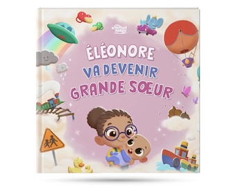 Livre personnalisé pour grande sœur - Pour une fille + 1 bébé - Hourra Héros - Idéal pour célébrer l'arrivée d'un bébé.