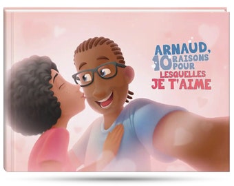 Livre d'amour personnalisé pour copain, chéri, mari - 10 raisons pour lesquelles je t'aime - Hourra Héros